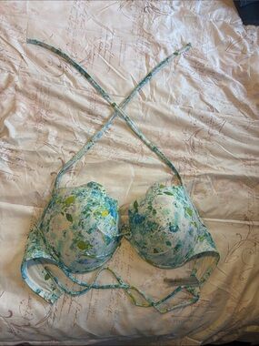 Victoria's Secret Blue & Green Floral Push-Up Swim Bra